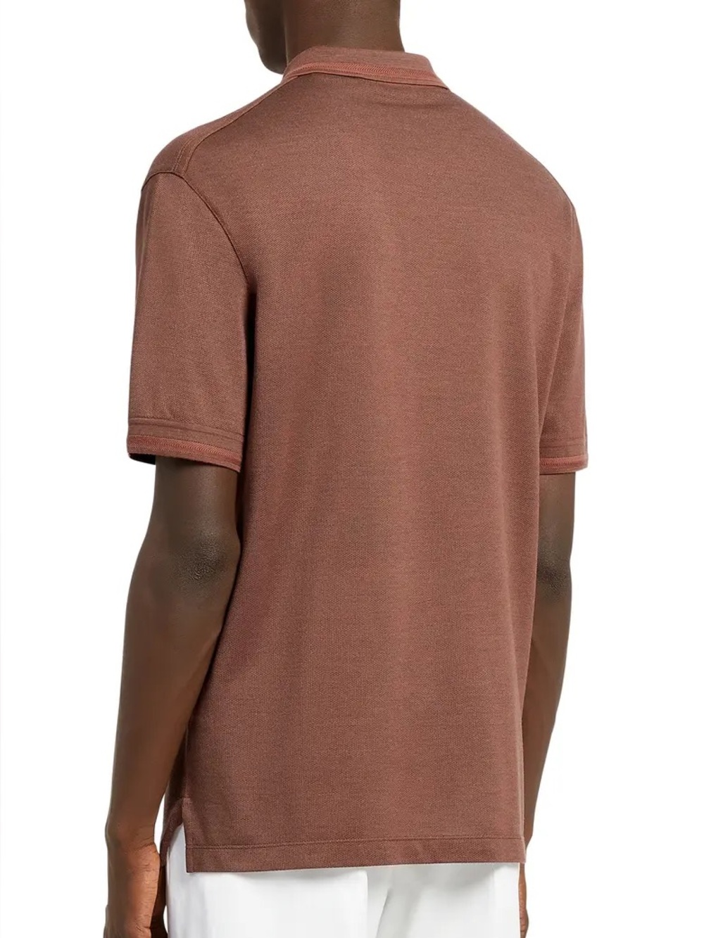 Zegna cotton mens cotton and silk tipped polo shirt